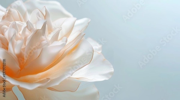 Obraz Epoxy resin casing around a delicate flower, safeguarding its beauty, clear and glossy finish, protective and defensive, soft light highlighting textures