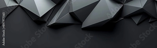 Obraz Abstract Black Low Poly Background with Geometric Shapes. High-Resolution Photography Style Creating a Modern and Sleek Design. Perfect for Digital Art and Creative Projects.