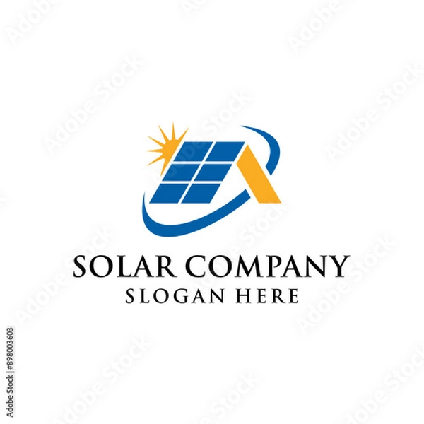 Fototapeta A VERY SIMPLE AND MODERN SOLAR POWER COMPANY CONCEPT