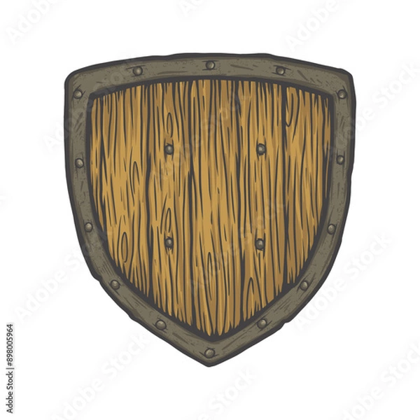Obraz old wooden shield