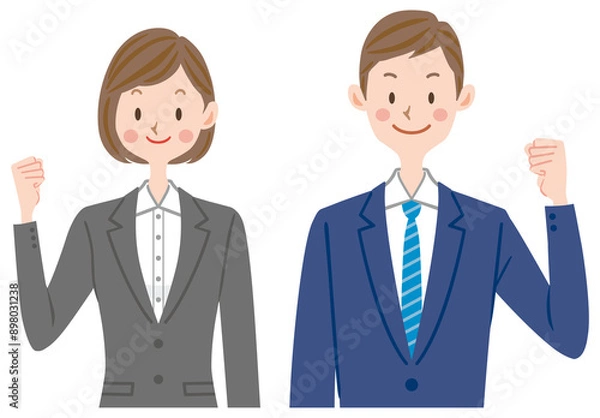 Fototapeta 就職活動　新入社員のイラスト　ビジネス