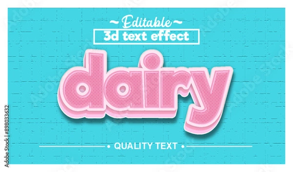 Obraz Dairy editable text effect with background easy to use