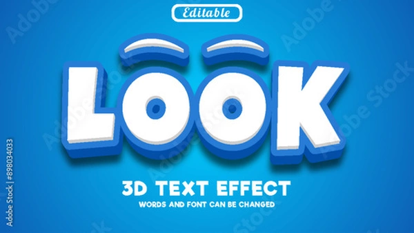 Obraz Look vector editable blue 3d text effect