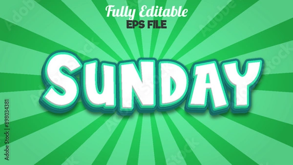 Obraz Sunday 3d editable text effect