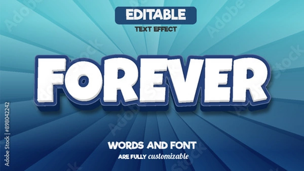 Obraz Forever fully editable 3d text effect with dark blue color