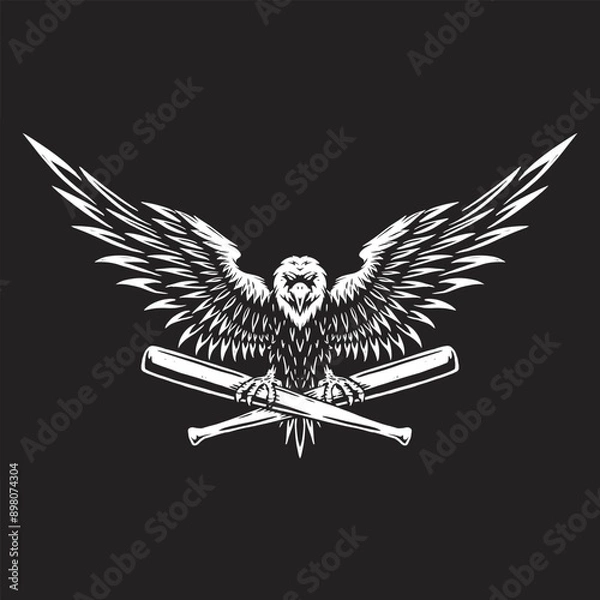 Obraz badge eagle gripping baseball bat