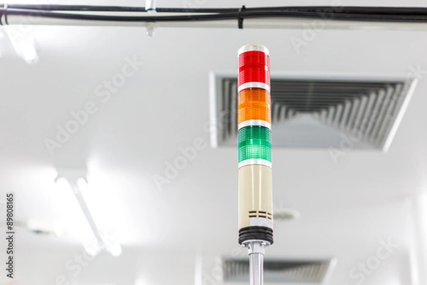 Fototapeta Warning light alarm for machine working