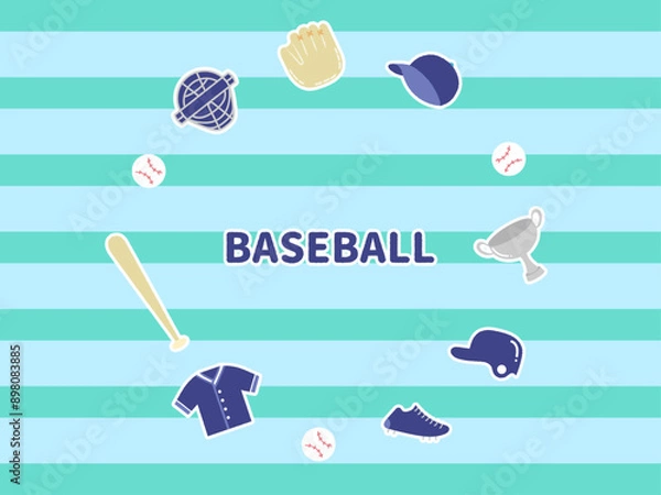 Obraz 野球のかわいいフレーム