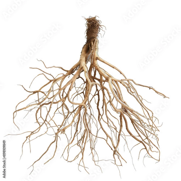 Fototapeta Explore the Intricate Network of 215 Isolated Roots. Nature and Growth Concept