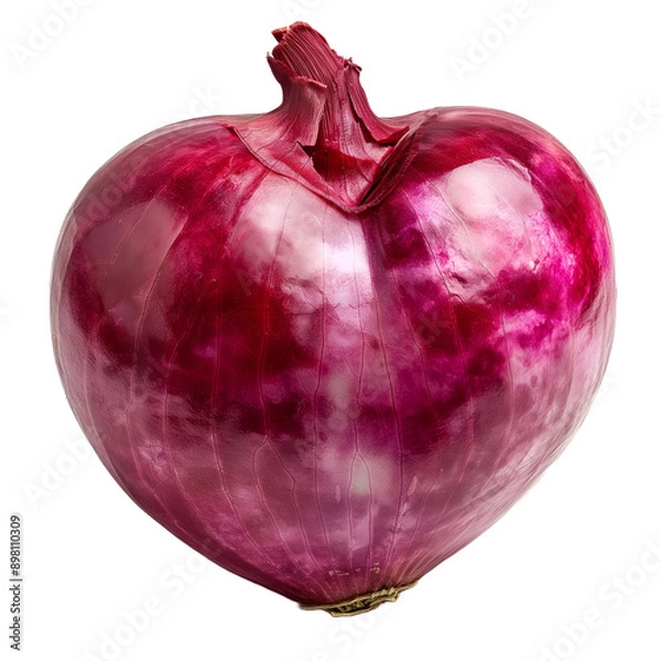 Obraz Onion abstract heart shaped vegetable. Whole vegetable clipart isolated on transparent background