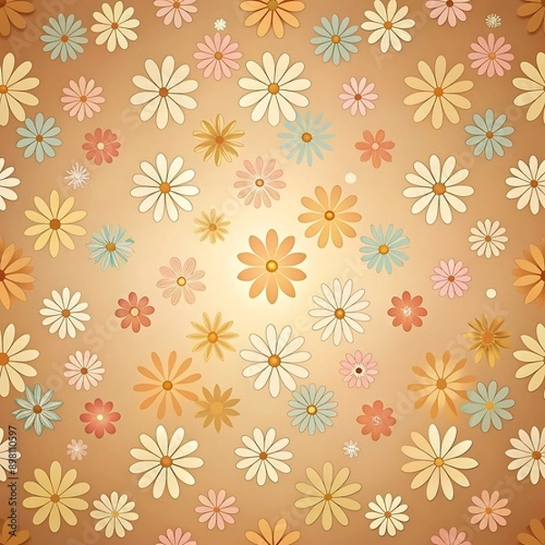 Fototapeta Colorful Daisy Pattern.