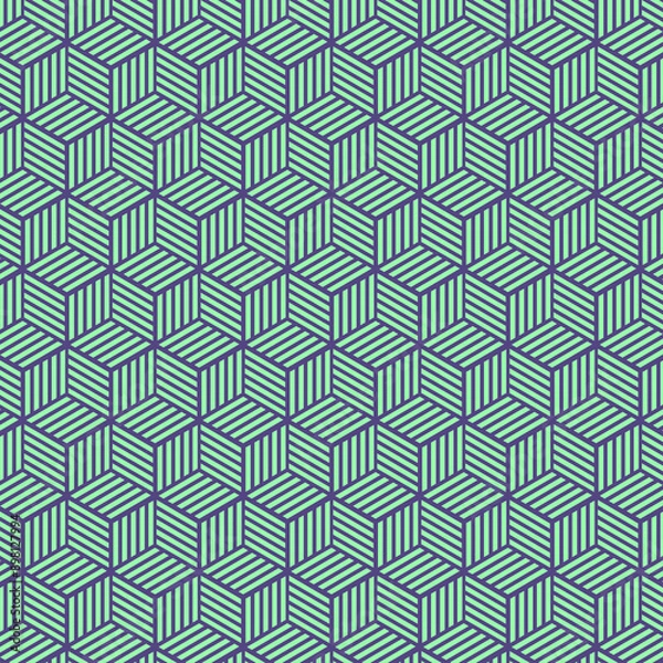 Fototapeta Colorful Maze Cube Polygon Pattern Background Design