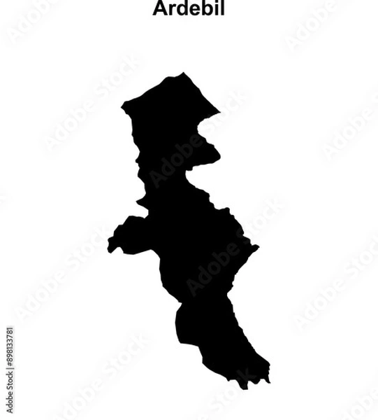 Fototapeta Ardebil outline map