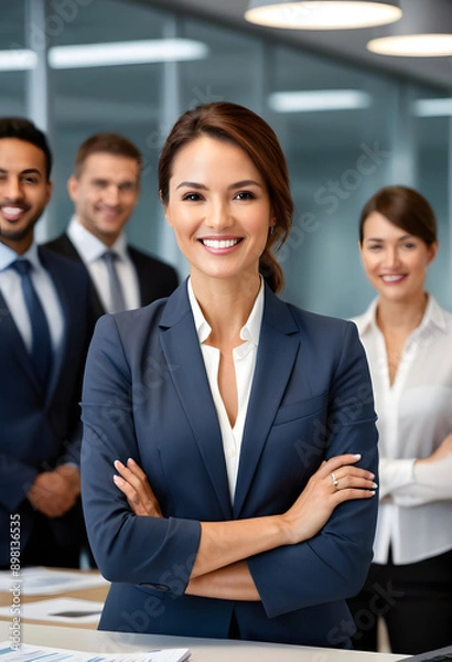 Fototapeta Female leader with a smile