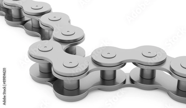 Fototapeta Bicycle chain rendered on white background