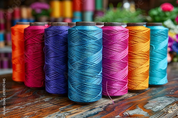 Obraz closeup of colorful threads