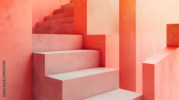 Fototapeta The essence of minimalist architecture can be used as news illustrations and postcards