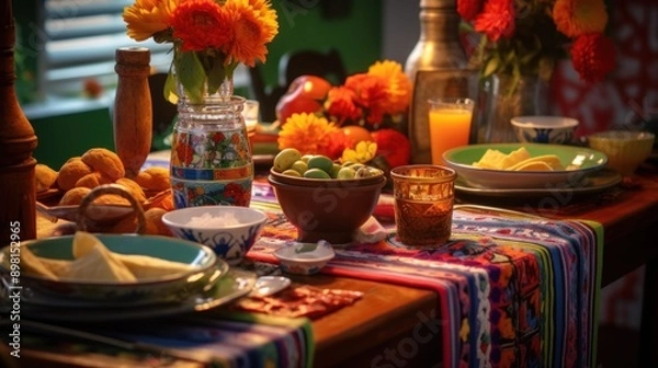 Fototapeta Mexican Table Setting