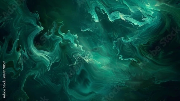 Fototapeta Abstract background wallpaper, Dark green watercolor texture with black swirls, in the style of a matte paper background. Banner abstract background of green emerald marble surface.