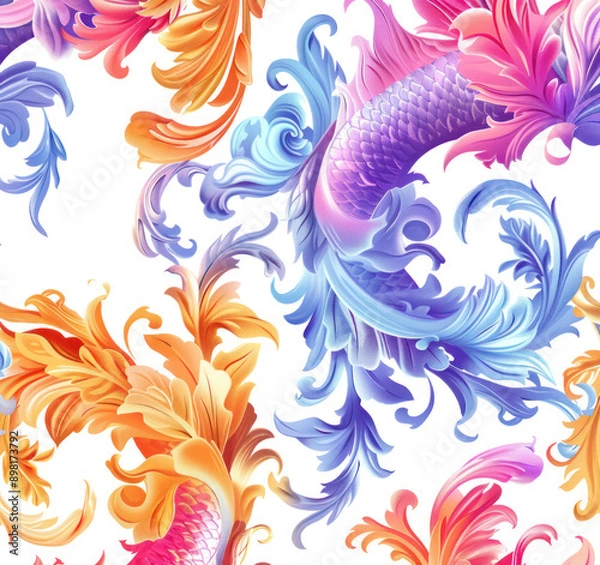 Fototapeta A seamless pattern of abstract on a white background