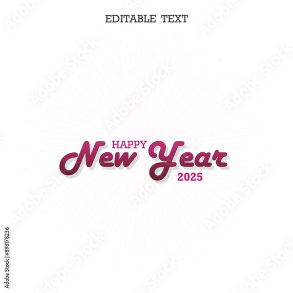 Obraz Happy New Year 2025 premium editable text effect Vector illustration template