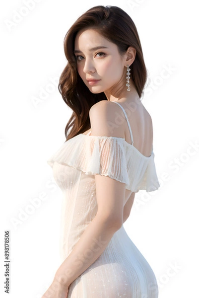 Fototapeta Asian sexy woman on transparent background