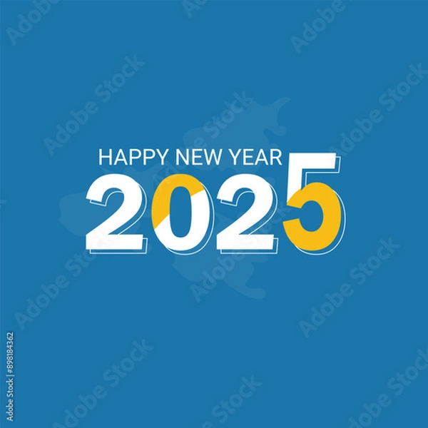 Obraz Happy New Year 2025 premium editable text effect Vector illustration template