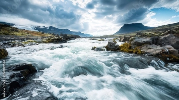 Fototapeta Capture the dramatic and powerful essence of raw, rugged scenery