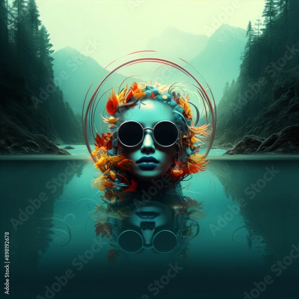 Fototapeta background with glowing sphere
