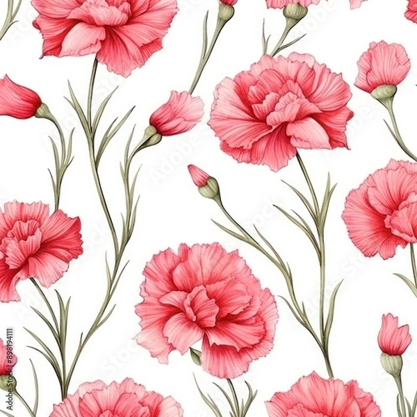 Fototapeta Carnations flower pattern plant inflorescence.