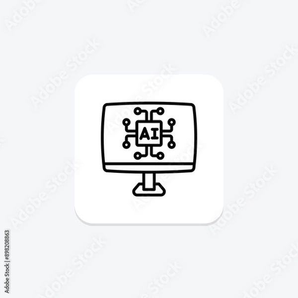 Fototapeta Artificial Computer line icon , vector, pixel perfect, illustrator file