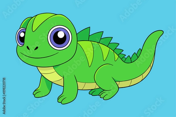 Fototapeta Adorable Iguana Vector Graphic For Web And Print. Premium Iguana Illustration For All Creative Projects