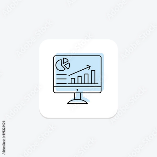 Fototapeta Analytical web color shadow thinline icon , vector, pixel perfect, illustrator file