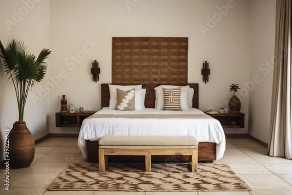 Fototapeta Bedroom furniture cushion luxury.