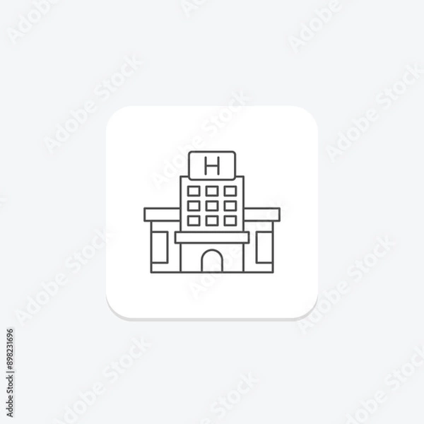 Fototapeta Medical Facility thinline icon , vector, pixel perfect, illustrator file