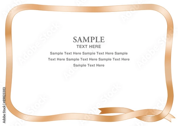 Obraz 柔らかいリボンのフレーム（セピア色）