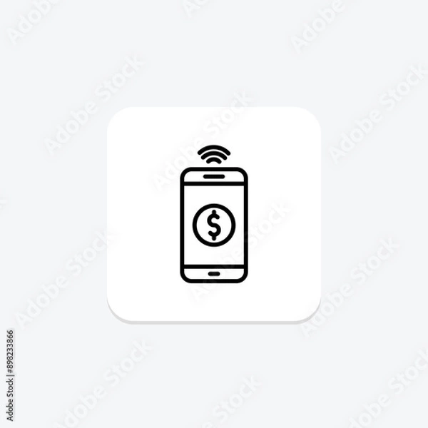 Fototapeta Mobile Payment line icon , vector, pixel perfect, illustrator file