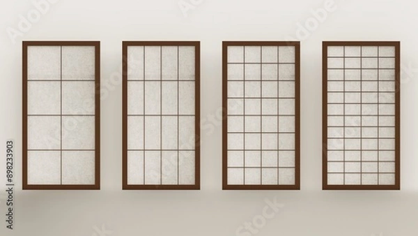 Fototapeta Shoji- Traditional Japanese door window or room divider with translucent paper