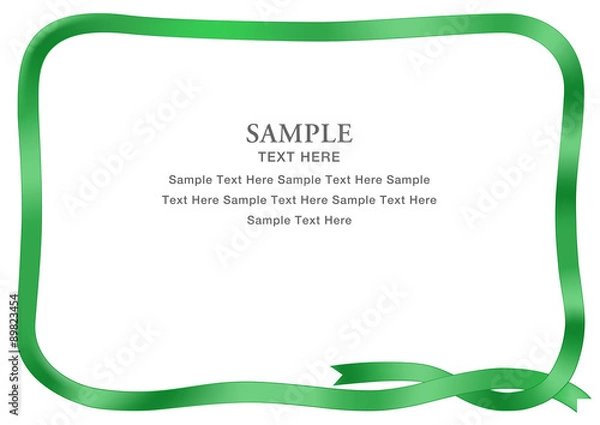 Obraz 柔らかいリボンのフレーム（グリーン色）