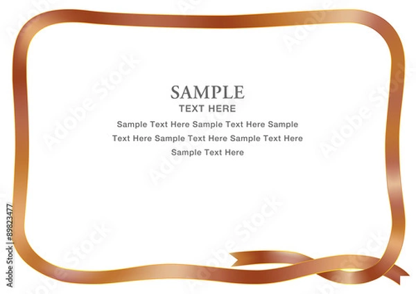 Obraz 柔らかいリボンのフレーム（濃茶色）