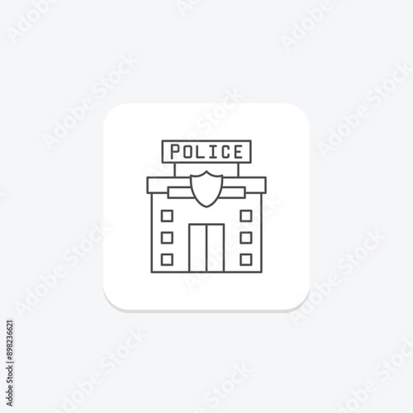 Fototapeta Police station thinline icon , vector, pixel perfect, illustrator file