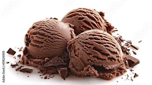 Obraz Chocolate ice cream with chocolate shavings 