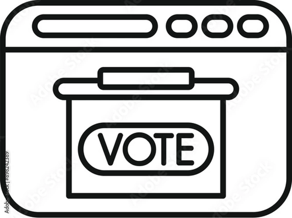 Fototapeta Online voting ballot box on website for internet election day