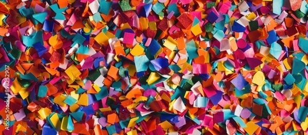 Fototapeta Colorful confetti creating a lively background perfect for a copy space image