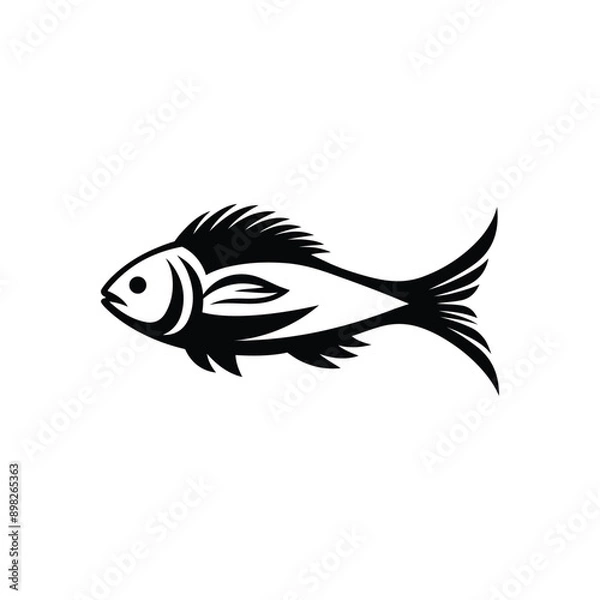 Fototapeta Ocean's Elegance Fish Vector Silhouette