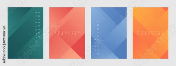 Fototapeta Abstract geometric cover or poster template. vector A4 design