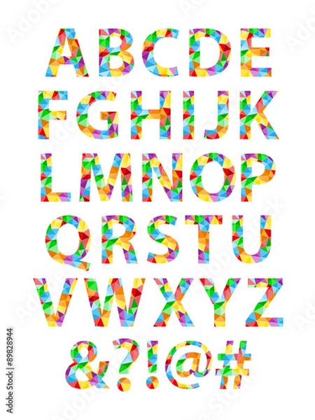 Fototapeta 
VECTOR POLYGON ALPHABET ICONS (poster)