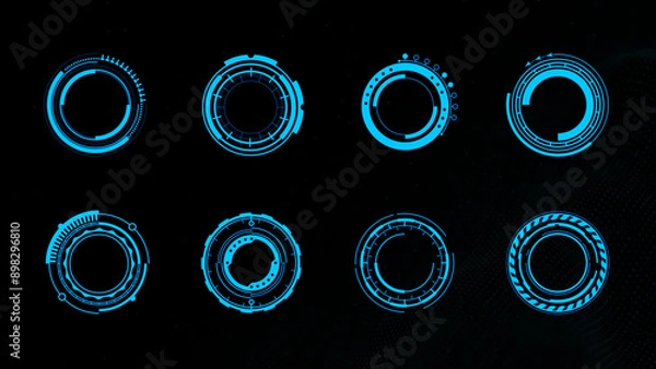 Fototapeta Futuristic HUD Icons