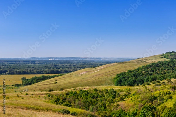 Fototapeta The hills and plains in the central part of Russia.