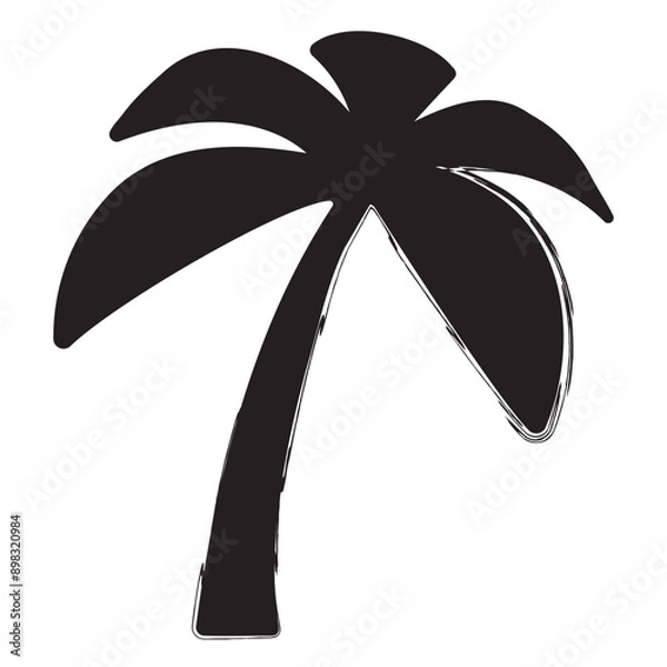 Obraz palm tree brush strokes on a white background. Vector illustration.